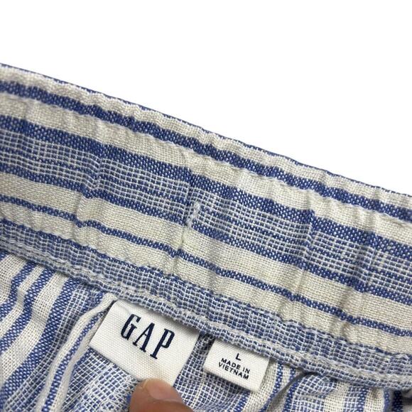 Gap NWT Blue Pin Stripe Linen Blend Pants - Picture 4 of 5